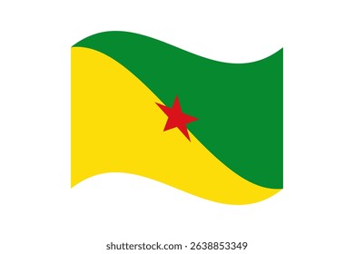 Flag of French Guiana. French Guiana wavy flag digital vector illustration. Fluttering flag.