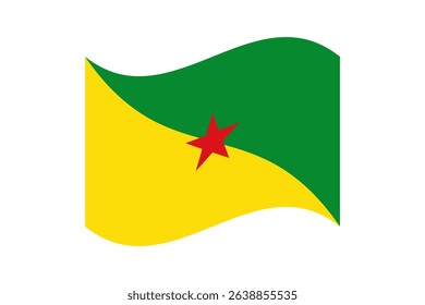 Flag of French Guiana. French Guiana wavy flag digital vector illustration. Fluttering flag.
