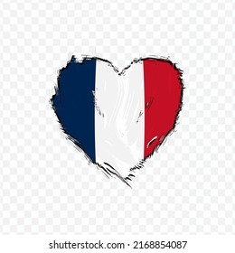 Flag Of French in love texture brush  with transparent background, vector illustration in eps file