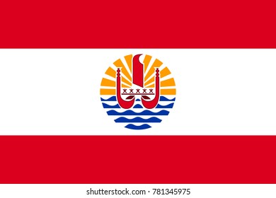 Flag French polynesia flat style. The icon of national symbol. State sign in flat style on the entire page as vector illustration