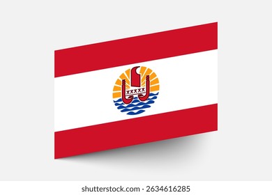Flag of French Polynesia. French Polynesia flag official colors tilted icon digital vector illustration design.
