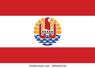 Flag Of French Polynesia Is An Overseas Collectivity Of France And Its Sole Overseas Country. Vector Illustration