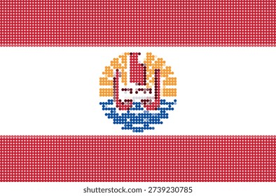 Flag of French Polynesia pixel art of dots