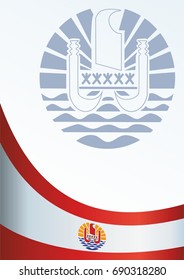 Flag of French Polynesia, template for the award, an official document with the flag and the symbol of of French Polynesia, Overseas France
