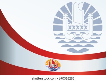 Flag of French Polynesia, template for the award, an official document with the flag and the symbol of of French Polynesia, Overseas France