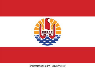 Flag of French Polynesia. Vector illustration.
