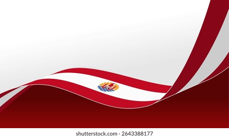 Flagge von Französisch-Polynesien, schwenkende Flagge