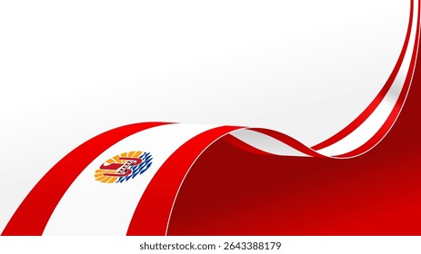 Flag of French Polynesia, waving flag