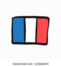 Flag of the French Republic doodle illustration