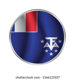 Flag of French Southern and Antarctic Lands glossy button.