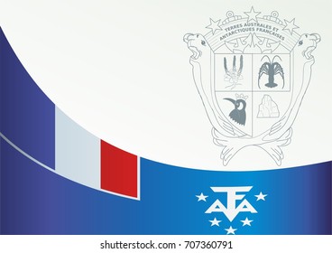 Flag of the French Southern and Antarctic Lands, template for the award, an official document with the flag of the French Southern and Antarctic Lands