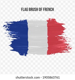 Flag Of French in texture brush  with transparent background, vector illustration in eps file
