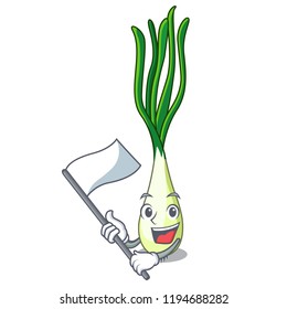 With flag fresh scallion isolated on the mascot