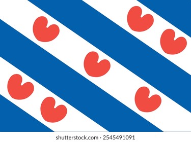 Bandeira de Friesland, The Netherlands, vetor design