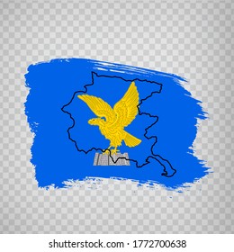 Flag of  Friuli - Venice-Julia from brush strokes. Italian Republic. High quality map  Friuli - Venice-Julia and flag  for your web site design, logo, app  on transparent background.  EPS10.