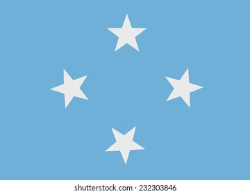Flag of F.S. Micronesia vector illustration