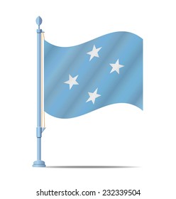 Flag of F.S. Micronesia vector illustration