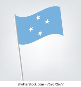 Flag of F.S. Micronesia vector illustration