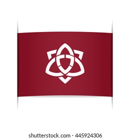 Flag of Fukuma (Fukuoka Prefecture, Japan). Vector illustration of a stylized flag. The slit in the paper with shadows. Element for infographics.