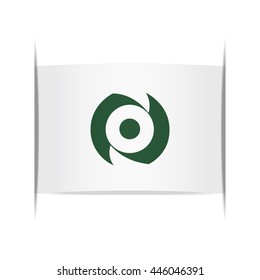 Flag of  (Fukushima Prefecture, Japan). Vector illustration of a stylized flag. The slit in the paper with shadows. Element for infographics.