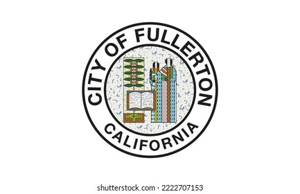 Flag of Fullerton, California, USA.