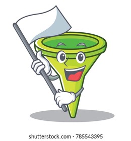 With flag funnel character cartoon style