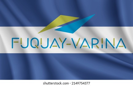 Flag of Fuquay-Varina, North Carolina, USA. Realistic waving flag of Fuquay-Varina vector background.