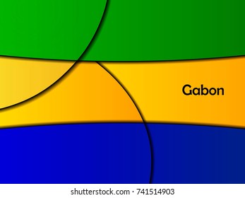 Flag of Gabon backgrounds template, vector solid shapes illustration