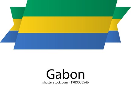 Flag of Gabon banner icon design, official colors and correct aspect ratio. Simple flat vector illustration, eps 10