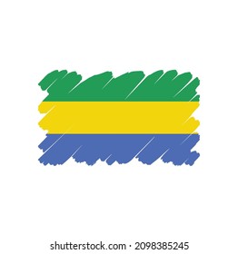 Flag of Gabon, brush stroke background