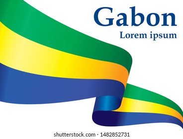 Flag of Gabon, Gabonese Republic. Template for award design, an official document with the flag of Gabon. Bright, colorful vector illustration.