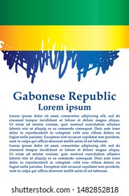 Flag of Gabon, Gabonese Republic. Template for award design, an official document with the flag of Gabon. Bright, colorful vector illustration.