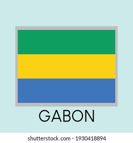 Flag of Gabon icon design, official colors and correct aspect ratio. Simple flat vector illustration, eps 10
