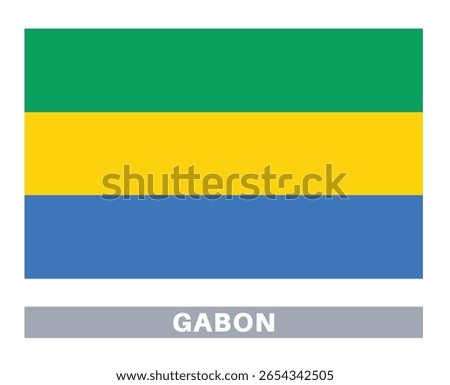 Flag of gabon. Flag icon. Standard colors. Standard size. Rectangular flag.