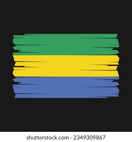 Flag of Gabon national country symbol vector illustration