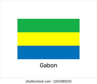 Bandera de Gabón. Símbolo nacional. Símbolo de la bandera de Gabón. Ilustración del vector aislada en fondo blanco
