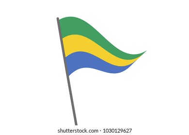 Flag of the Gabon on a white background ,vector