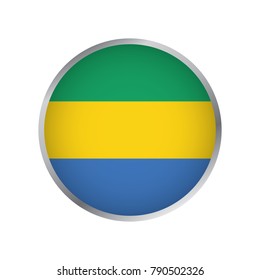Flag of Gabon  (Round icon)