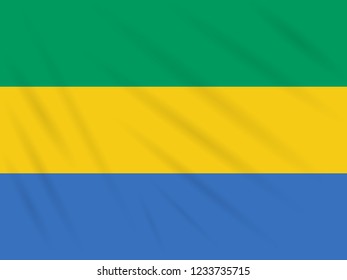 Flag Gabon swaying in wind, realistic vector.