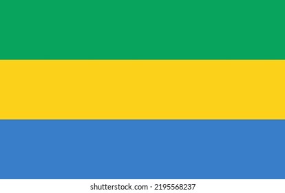 Flag of the Gabon. Vector illustration.