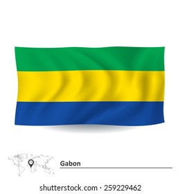 Bandera de Gabón - ilustración vectorial