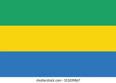 Flag of Gabon. Vector illustration.