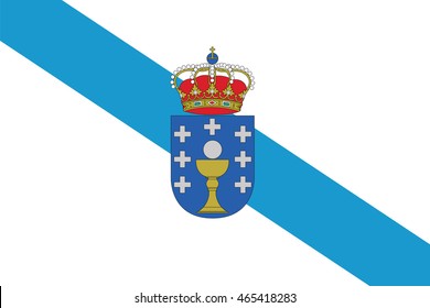 Flag of Galicia Spain, national country symbol illustration