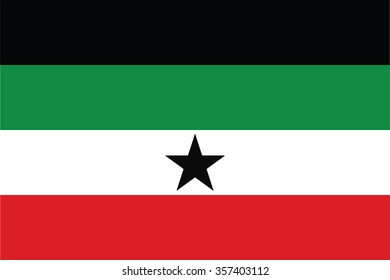 Flag of Gambela ethnically based regional state of Ethiopia. Vector illustration.