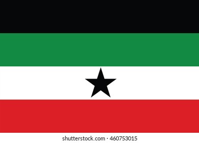 Flag of Gambela ethnically based regional state of Ethiopia. Vector illustration.