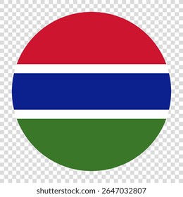 Flag of Gambia. Gambia circle flag logo icon computer vector illustration design. Transparent checkerboard background. - Powered by Shutterstock - Get 15% off with code: PIKWIZARD15