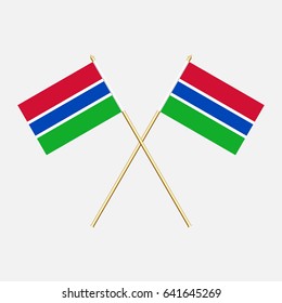 Flag of Gambia with flagpole. Vector illustration.