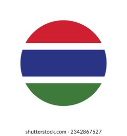 Flag of the Gambia. Flag icon. Standard color. Circle icon flag. Computer illustration. Digital illustration. Vector illustration. svg