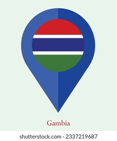 Flag of Gambia, Flag of Gambia Map pointer icon. Vector illustration flag pointer.