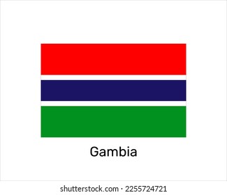 Flag of Gambia. National symbol. Gambia flag symbol. Vector illustration isolated on white background